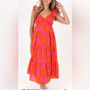 J.Marie NWT The Mara Ruffle Midi Dress size medium